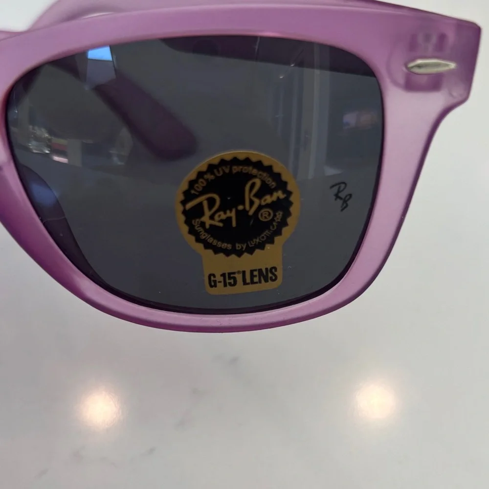 Ray‑Ban Purple Original Wayfarer Sunglasses with Case NWT - Picture 3 of 14